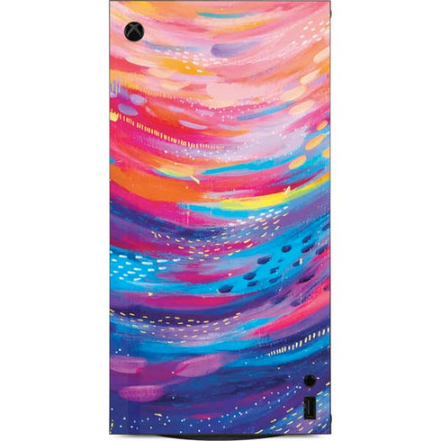 Rainbow Wave Brush Stroke by Etta Vee XBox Series X Digital Edition Console Skin